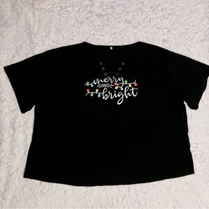 Merry and Bright Black Women's Top
